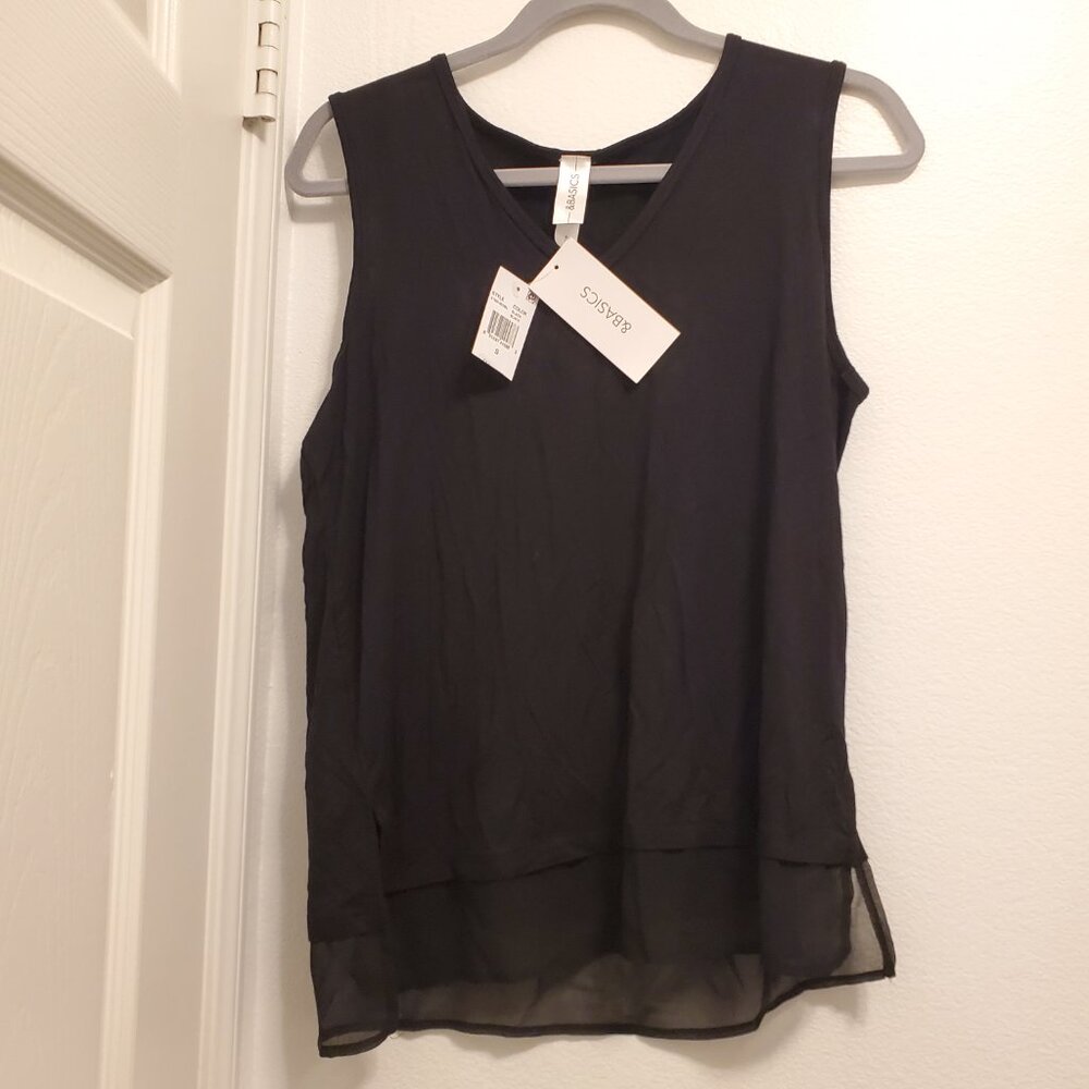 V-NECK KNITTED BLOUSE WITH CHIFFON TRIM